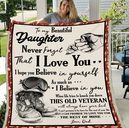 To My Beautiful Daughter Never Forget That I Love You Sherpa Blanket - Spreadstores