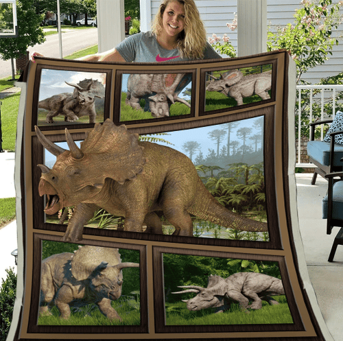 Triceratops Dinosaur 3D Fleece Blanket, Gift For Dinosaur Lover - Spreadstores