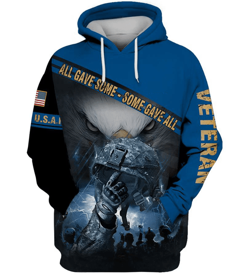 Veteran Hoodie, USAF Veteran, All Gave Some, Some Gave All, All Over Printed Hoodie - Spreadstores
