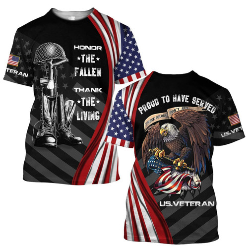 Veteran 3D Shirt, Honor The Fallen Thank The Living 3D All Over Printed Shirts - Spreadstores
