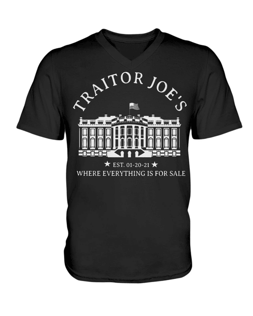 Traitor Joe's, Where Everything Is For Sale V-Neck T-Shirt - Spreadstores