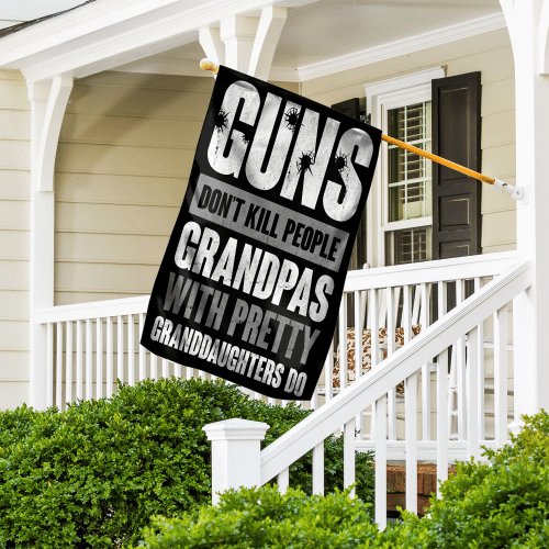 Veteran Flag, Guns Don't Kill People Grandpas Will Pretty House Flag - Spreadstores