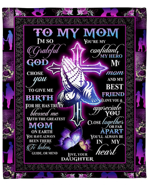 To My Mom Blanket, Mother Day Gifts For Mom, I'm So Grateful God, Christian Fleece Blanket - Spreadstores