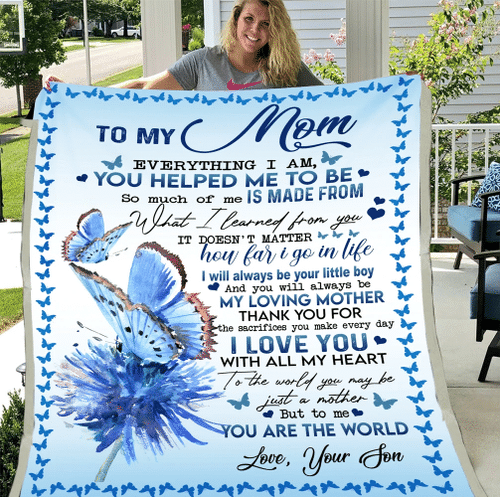 To My Mom Blanket, Mother's Day Gifts Idea For Mom, Mother Blanket, My Loving Mother Butterflies Fleece Blanket - Spreadstores
