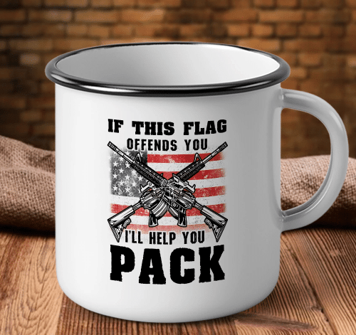 Veteran Mug, Gift For Veteran, If This Flag Offends You I'll Help You Pack Camping Mug - Spreadstores