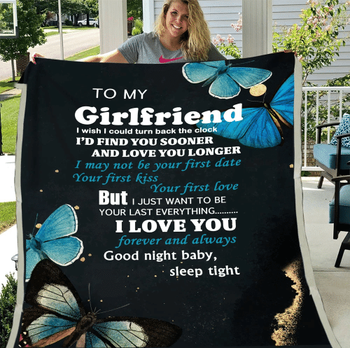 To My Girlfriend I Wish I Could Turn Back The Clock, I Love You Fleece Blanket - Spreadstores