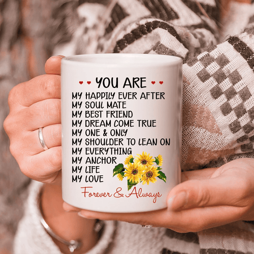 Valentine's Day Gift To My Wife You Are My Happily Ever After Sunflowers Mug - Spreadstores
