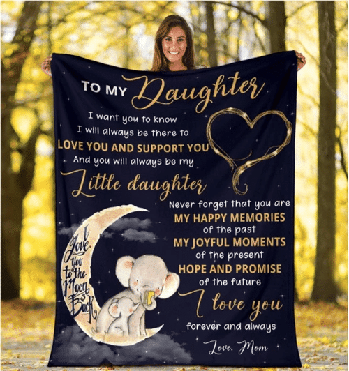To My Daughter I Want You To Know Elephant Fleece Blanket - Spreadstores