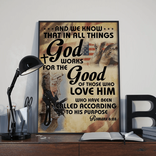Veteran Canvas And We Know That In All Things God Works For The Good Of Those Who Love Him Matte Canvas - Spreadstores