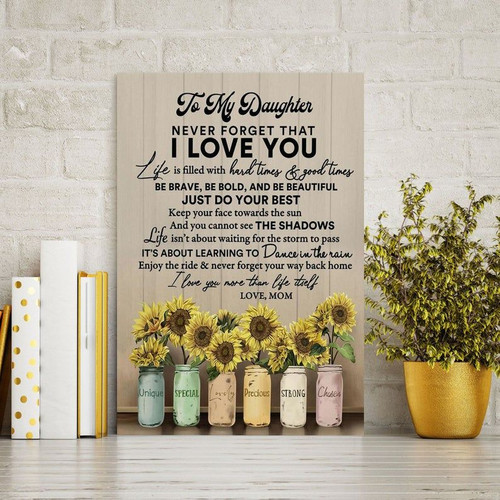 To My Daughter Canvas, Never Forget That I Love You Just Do Your Best Canvas - Gifts For Daughter - Wall Decor, Canvas Wall Art - Spreadstores