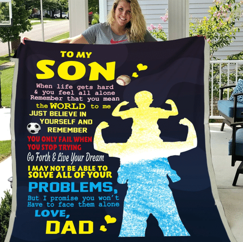 To My Son Blanket, Soccer Blanket, Gifts For Son, Birthday Gifts Idea For Son, Gifts From Dad Soccer Blanket - Spreadstores