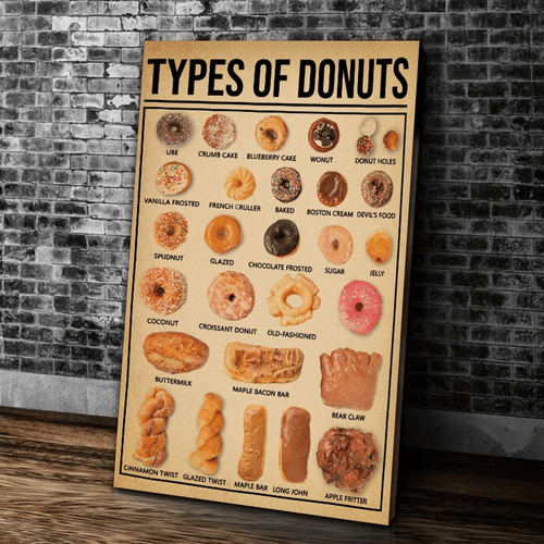 Types Of Donuts Matte Canvas - Spreadstores