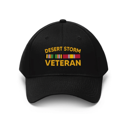 Veteran Hat, Veteran Cap, Desert Storm Veteran Unisex Twill Hat - Spreadstores