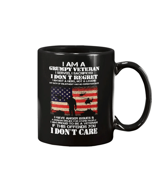 Veteran Mug, I Am A Grumpy Veteran I Don't Care 15oz Mug - Spreadstores