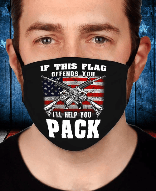 Veteran Face Cover, Gift For Dad, If This Flag Offends You I'll Help You Pack - Spreadstores