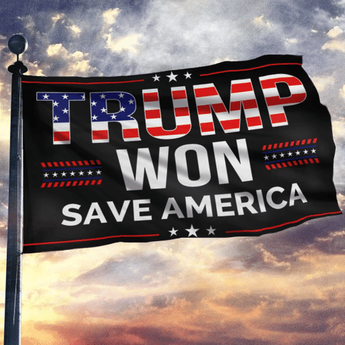 Trump Won Flag - Save America - Black Flag - Spreadstores