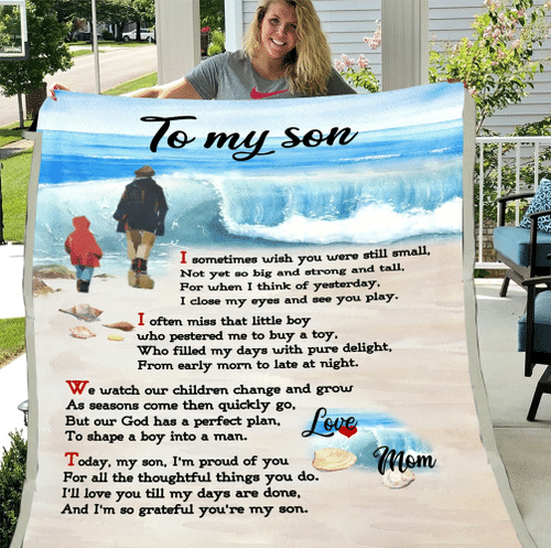 To My Son Blanket, Birthday's Gift Idea For Son, Love Letter From Mom Fleece Blanket - Spreadstores