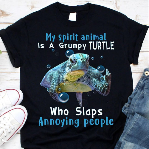 Trending Shirt, Funny Shirt, My Spirit Animal Is A Grumpy Turtle Unisex T-Shirt KM1706 - Spreadstores