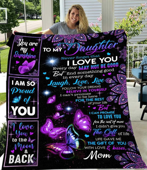 To My Daughter Never Forget That I Love You Every Day Sherpa Blanket - Spreadstores