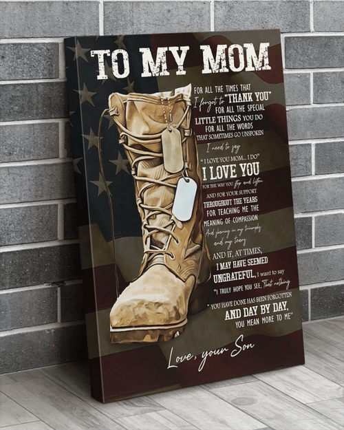 Veteran Mom Canvas, Mother's Day Gift For Mom, To My Mom For All The Times That I Forgot Canvas - Spreadstores