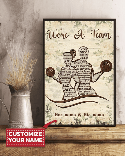 Valentine's Day Gifts For Her For Him, We're A Team Personalized Names Canvas - Spreadstores