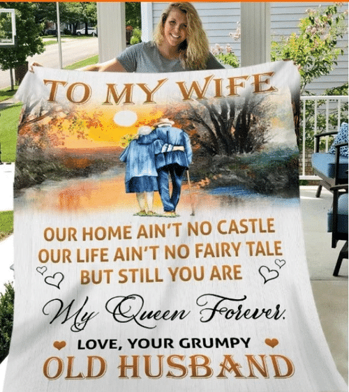 To My Wife, Our Home Ain't No Castle Our Life Ain't No Fairy Tale Sherpa Blanket - Spreadstores