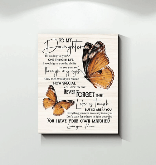 To My Daughter Canvas, How Special You Are To Me From Mom Butterfly Canvas - Spreadstores