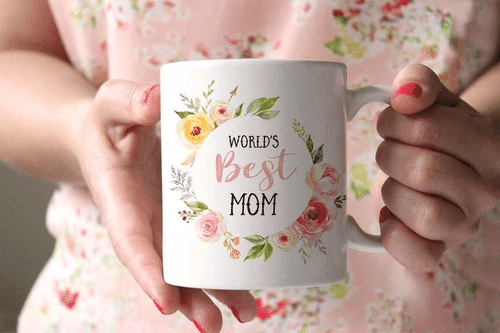 World's Best Mom Mug, Mother Mugs, Statement Mug, Flowers Mug, Cute Mug, Mommy Mug - Spreadstores