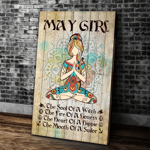 Yoga Canvas, Home Wall Art Decor, Birthday Gifts Idea, May Girl Yoga The Soul Of A Witch Portrait Canvas - Spreadstores