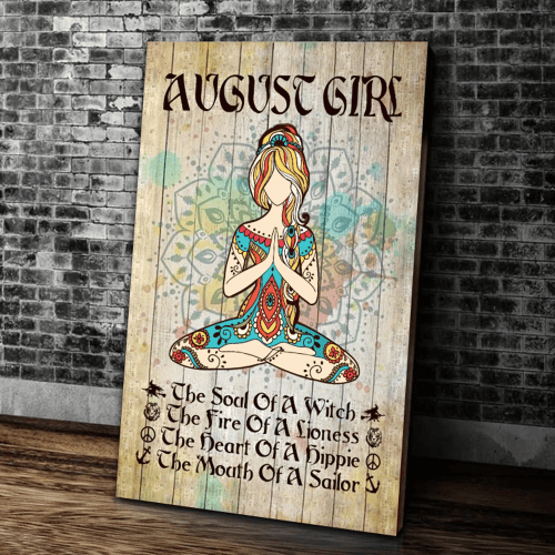 Yoga Canvas, Home Wall Art Decor, Birthday Gifts Idea, August Girl Yoga The Soul Of A Witch Portrait Canvas - Spreadstores