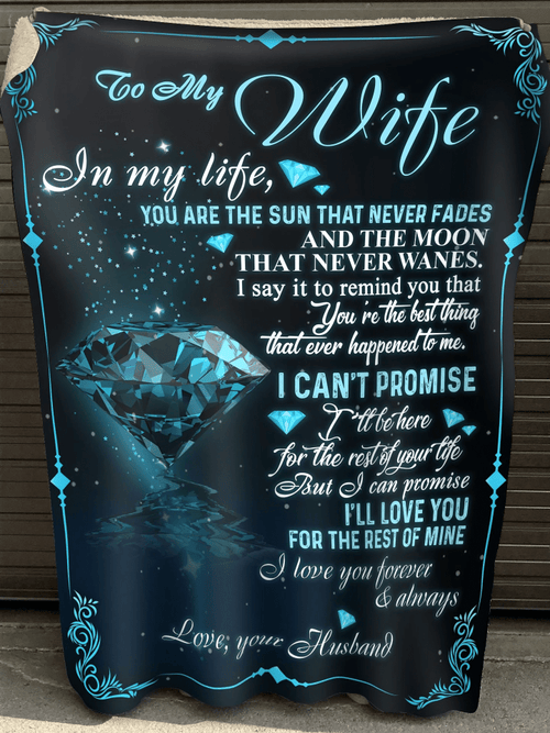 Wife Blanket, Gift For My Gorgeous Wife, To My Wife In My Life You Are The Sun That Never Fades Diamond Fleece Blanket - Spreadstores