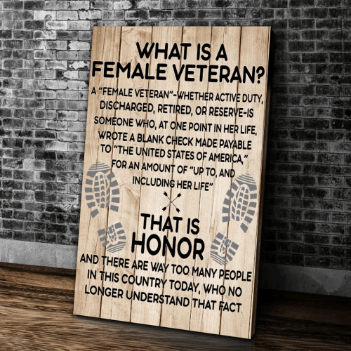 What Is A Female Veteran. This Is Honor Matte Canvas - Spreadstores
