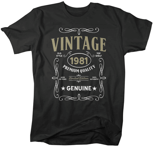 Vintage 1981 Premium Quality Genuine, Birthday Shirt, Birthday Gifts Idea, Gift For Her For Him Unisex T-Shirt KM0804 - Spreadstores