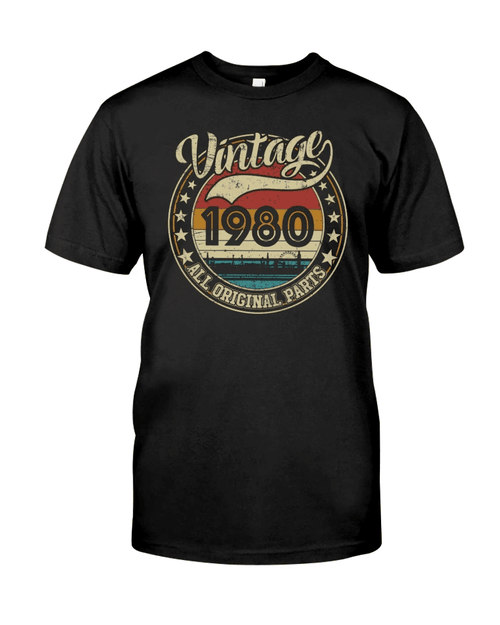 Vintage 1980 V4, 41st Birthday Gifts For Him For Her, Birthday Unisex T-Shirt KM0704 - Spreadstores