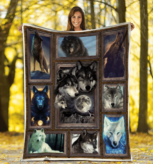 Wolf Full Moon Wild Animals For Wolf Lover Fleece Blanket - Spreadstores