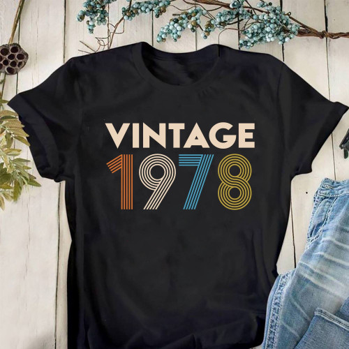 Vintage 1978, 43rd Birthday Vintage Shirt, Gift For Her For Him Unisex T-Shirt KM0904 - Spreadstores