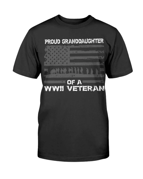 Veterans Shirt, Proud Granddaughter Of A WWII Veteran 2, Gift For Granddaughter Unisex T-Shirt - Spreadstores