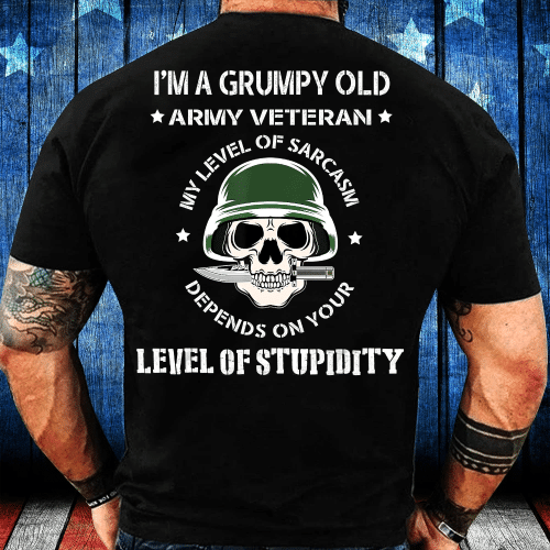 Veterans Shirt Grumpy Old Army Veteran Funny Veteran T-Shirt - Spreadstores