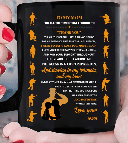 Veterans Mom Mug- To My Mom For All The Times That I Forgot To Thank You Mug, Gift For Mother's Day, Gift For Mom From Son - Spreadstores