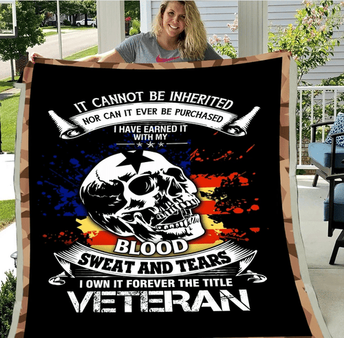 Veterans Blanket - It Can Not Be Inherited Nor Can It Ever Be Purchased Fleece Blanket - Spreadstores