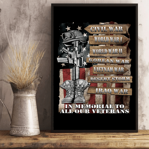 Veterans Poster In Memorial To Our Veterans 24x36 Poster - Spreadstores