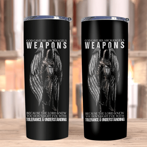 Veteran Tumblers, God Gave His Archangels Weapons Because The Lord Skinny Tumbler - Spreadstores