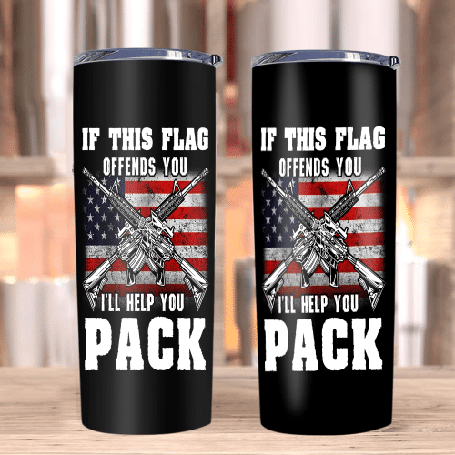 Veteran Tumblers, Gifts For Veteran, If This Flag Offends You I'll Help You Pack Skinny Tumbler - Spreadstores