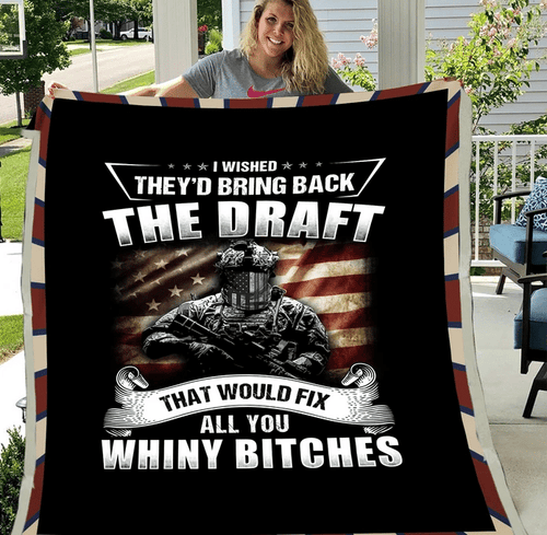 Veterans Blanket - I Wished They'd Bring Back The Draft Fleece Blanket - Spreadstores