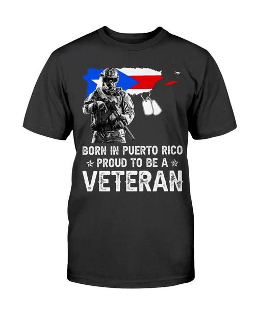 Veteran Shirt, Gift For Veterans, Veteran's Day, Born In Puerto Rico Proud To Be A Veteran T-Shirt - Spreadstores