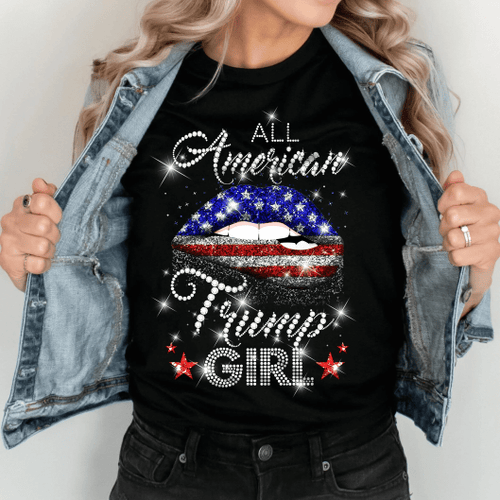 Veteran Shirt, Trump Shirt, All American Trump Girl Unisex T-Shirt KM1606 - Spreadstores