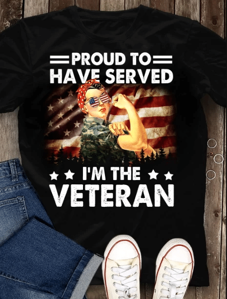 Veteran Shirt, Woman Veteran, Proud To Have Served Im The Female Veteran American Flag T-Shirt - Spreadstores