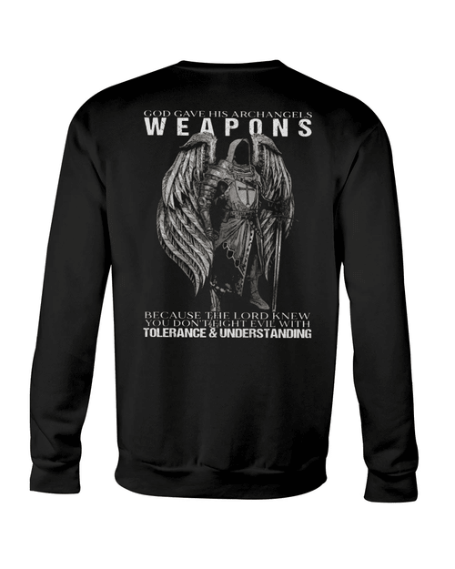 Veteran Shirts, Father's Day Gift For Dad, God Gave His Archangels Weapons Crewneck Sweatshirt - Spreadstores
