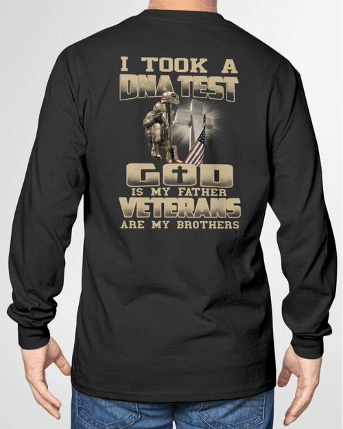 Veteran Shirt, Gift For Veterans, I Took A DNA Test God Is My Father Veterans Are My Brothers Sweatshirt - Spreadstores