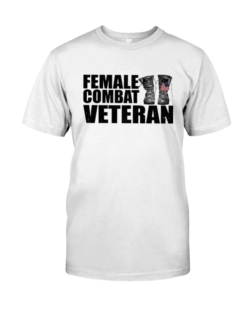 Veteran Shirt, Female Veteran, Proud Combat Veteran Unisex T-Shirt KM0106 - Spreadstores